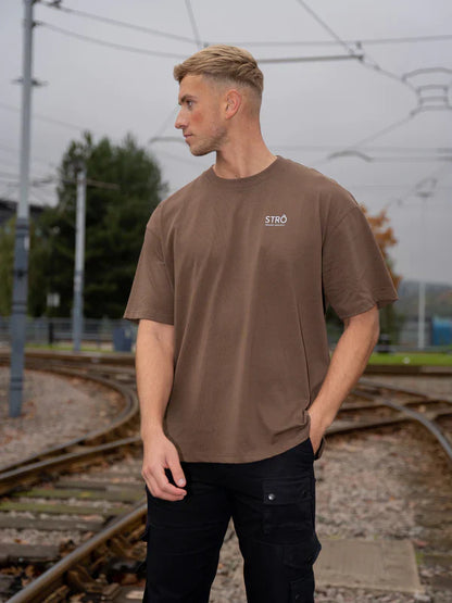 STRÔ Oversized T-shirt Brown